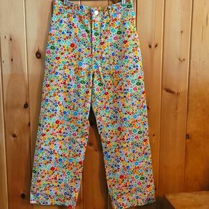 Big Bud Press sz M Rainbow Floral Print Work Pants🌈